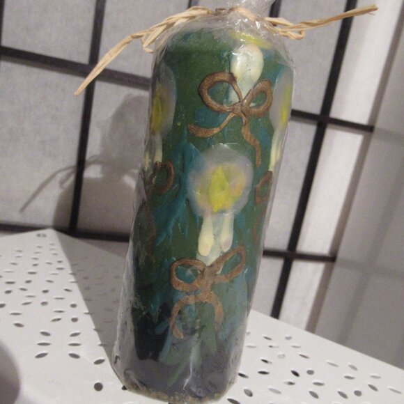 The Candle Candle, Hand Painted, Original, Helen Radok, small pillar - Picture 1 of 2